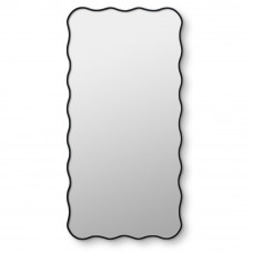 Зеркало для раковины в чёрной волнистой раме Fancy L Black (Фэнси) Smal 60*120 см 